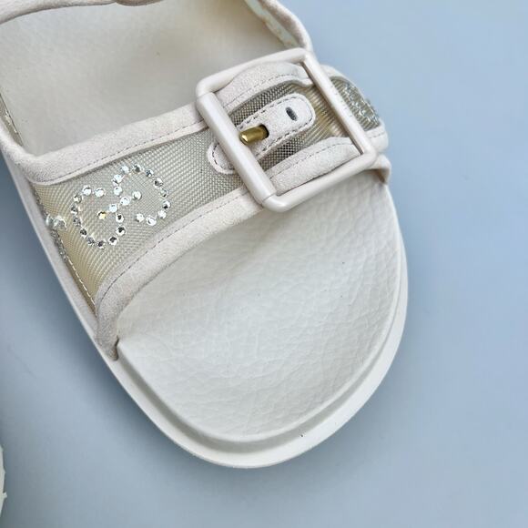 Gucci Nude Crystal Mesh Double Strap Sandals Size 38 EU - Picture 4 of 14